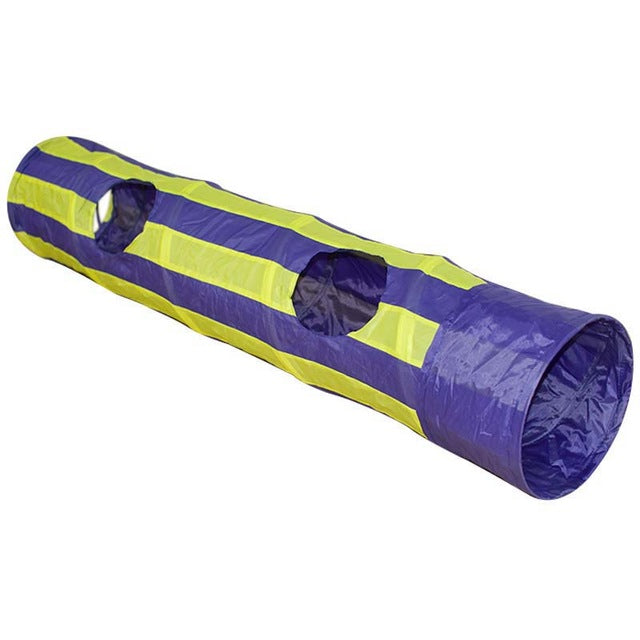 Pet Tunnel Cat Play Tunnel Foldable 2 Holes 130CM Cat Tunnel Play Crinkle Sound Cat Toy Bulk Cat Toys Rabbit Play Tunnel