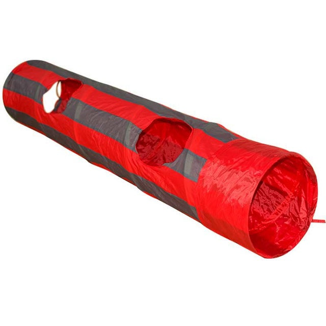 Pet Tunnel Cat Play Tunnel Foldable 2 Holes 130CM Cat Tunnel Play Crinkle Sound Cat Toy Bulk Cat Toys Rabbit Play Tunnel