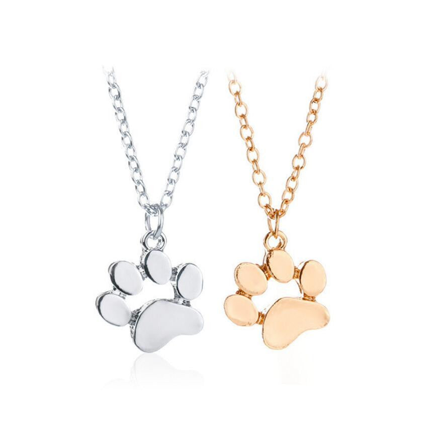 Cute cat paw metal necklace
