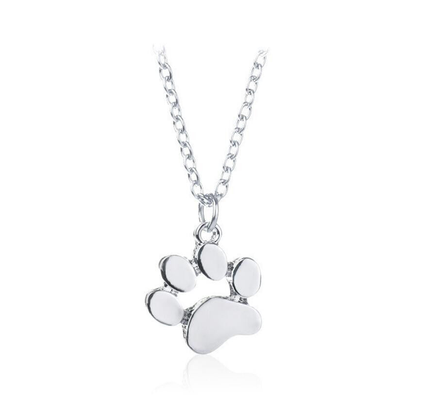 Cute cat paw metal necklace