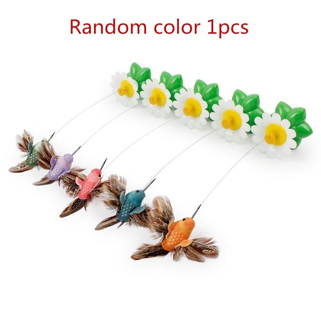 1pcs intelligent electric rotating colorful butterfly dog trainning funny cat toys pet birds head toy cat kitten dog cat scratch